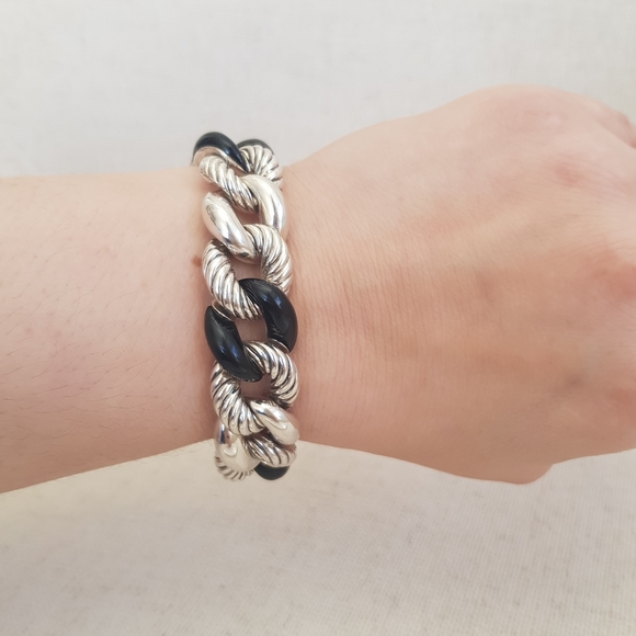 David Yurman Belmont Curb Link Bracelet With Black - Picture 13 of 16